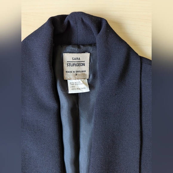 Vintage Sara Sturgeon Made In England 3 Jacket Wool Blend Blazer - Picture 2 of 16